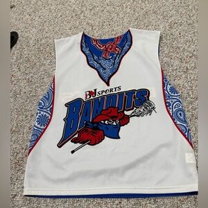 Bandits Reversible Lacrosse Jersey | BJ Sports | Blue/White Paisley | Size Large